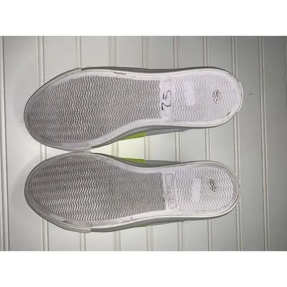 Guess White Fluorescent Yellow Slip On Women’s Tennis Shoes Sz 8.5 Med - Picture 8 of 10